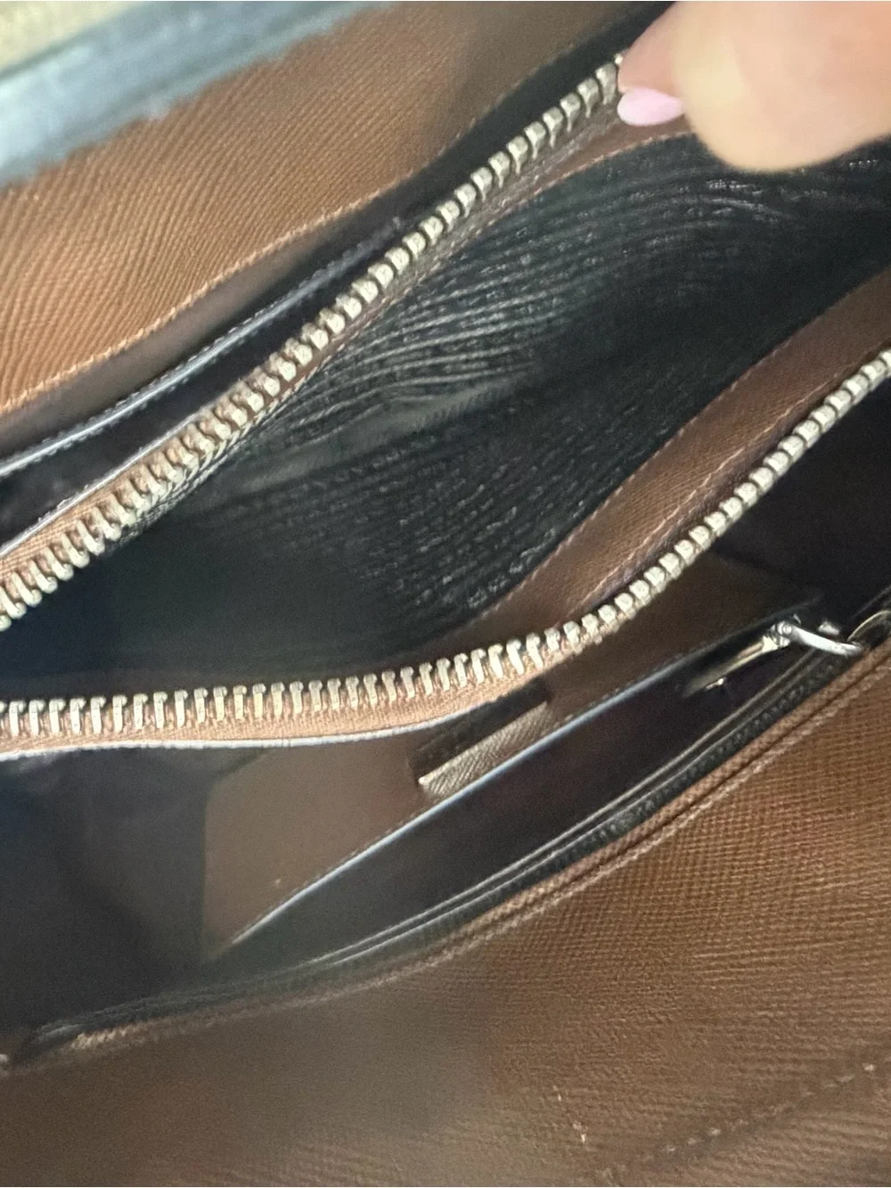 Prada Galleria Double Zip Tote Brown Saffiano Executive Handbag w/ 2 COA